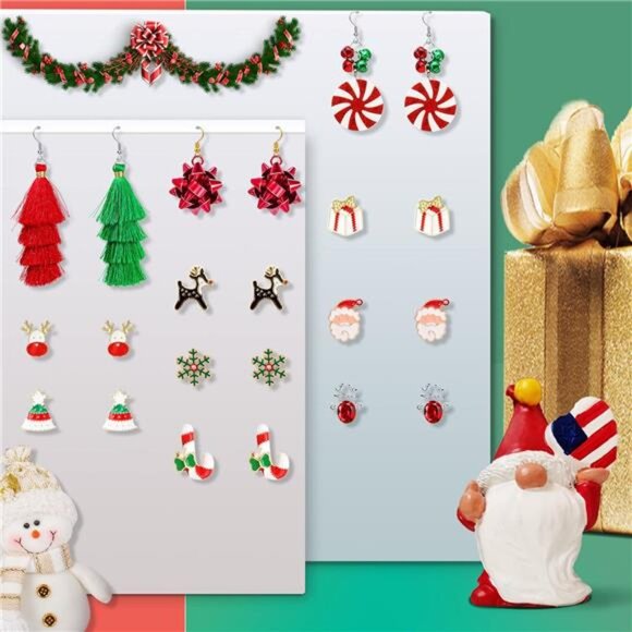 23 Pairs Christmas Earrings for Women - Picture 3 of 7